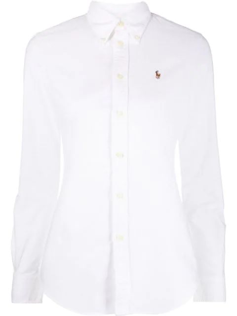 Polo Ralph Lauren logo-embroidered Oxford Shirt - Farfetch | Farfetch Global