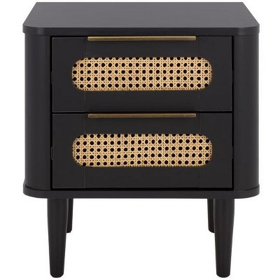 Brey 2 Drawer Nightstand - NST3107 - Walnut/Brass - Safavieh | Target