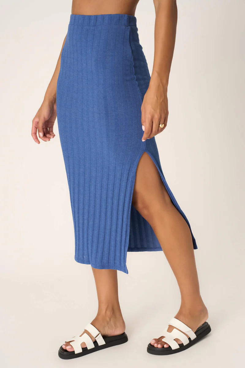 Tetsu Textured Rib Skirt - Electric Indigo | Project Social T