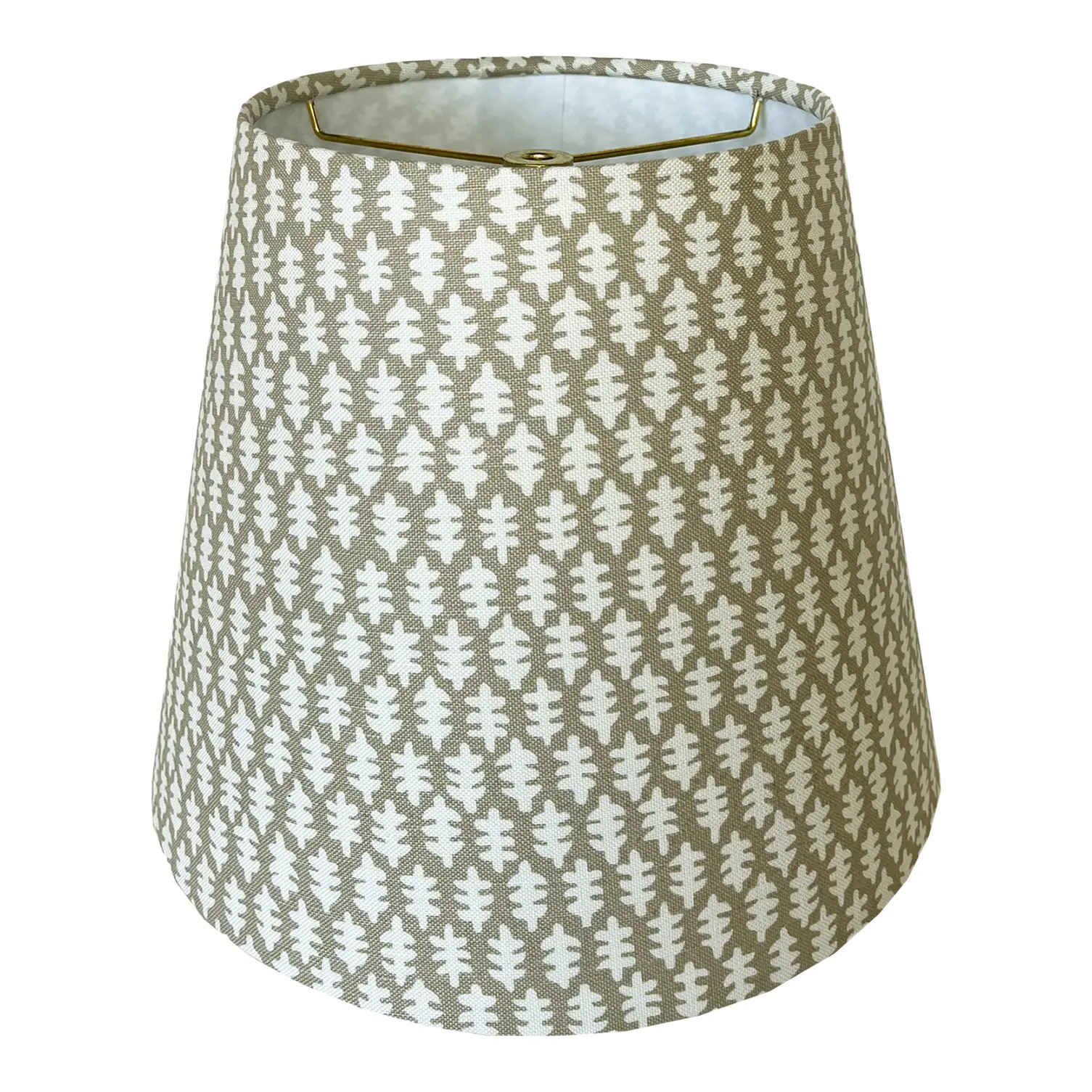Empire Lamp Shade With Small Print Pattern, 7"td X 14"bd X 10"ht | Chairish