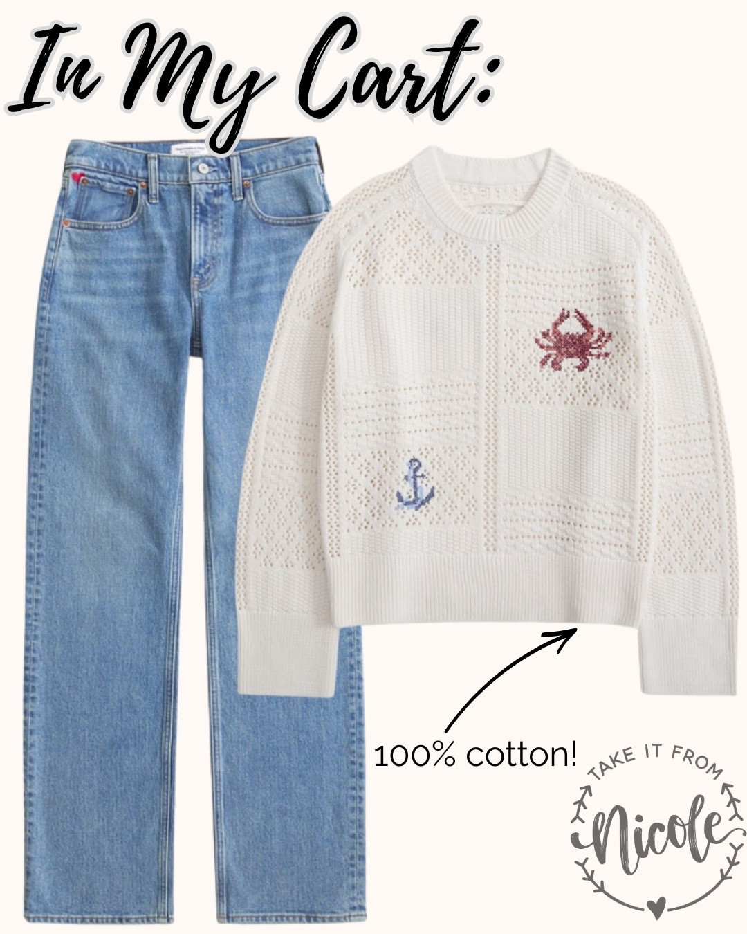 I’m completely obsessed with this 100% cotton sweater!!! I love anything with a nautical theme. I thought these curvy Abercrombie jeans with the little heart detail were super cute for Valentine’s Day without being over the top. #ltkaf

#LTKmomlife #LTKValentine #LTKOver40