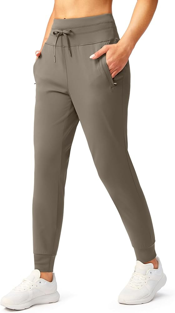 G Gradual Women's Joggers Pants with Zipper Pockets High Waisted Sweatpants Athletic Tapered Pant... | Amazon (US)