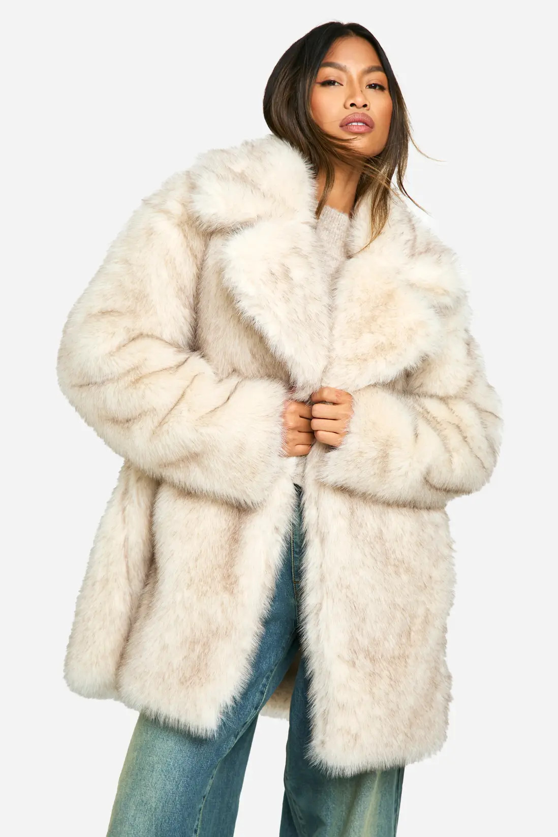 Longline Vintage Look Faux Fur Coat | boohoo (US & Canada)