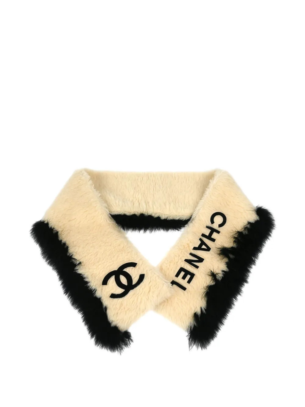 CHANEL Pre-Owned 1990-2000s Interlocking-CC scarf - Neutrals | Farfetch Global
