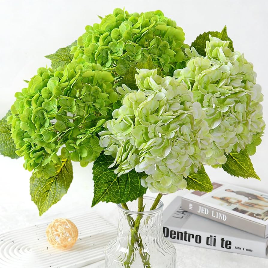 ASTRYAS 4Pcs Hydrangea Artificial Flowers, 21" Latex Real Touch Hydrangeas Fake Hydrangea Flower ... | Amazon (US)
