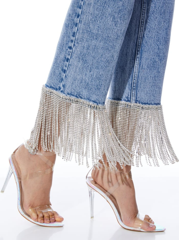 AMAZING CRYSTAL EMBELLISHED HEM JEAN | Alice + Olivia