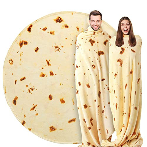 Kimdee Burrito Tortilla Blanket Double Sided 71 inches 280 GSM Cozy Flannel Fabric Novelty Giant Food Throw Blanket for Bed, Couch, Travel, Picnic and Beach for Kids | Amazon (US)