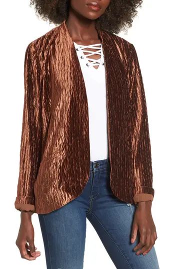 Women's Moon River Velvet Blazer, Size X-Small - Brown | Nordstrom