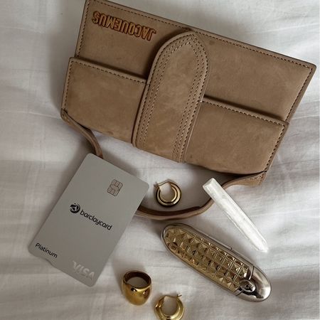 Jacquemus beige suede bambino bag, Anisa Sojka earrings and ring, Guerlain Rouge G lipstick and lipstick case, old money style, aesthetic style, what’s in my bag

#LTKbeauty #LTKstyletip #LTKitbag