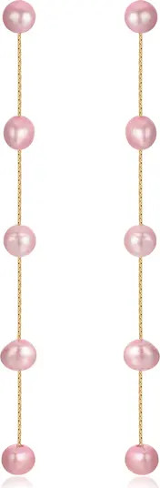 Dripping Freshwater Pearl Linear Drop Earrings | Nordstrom