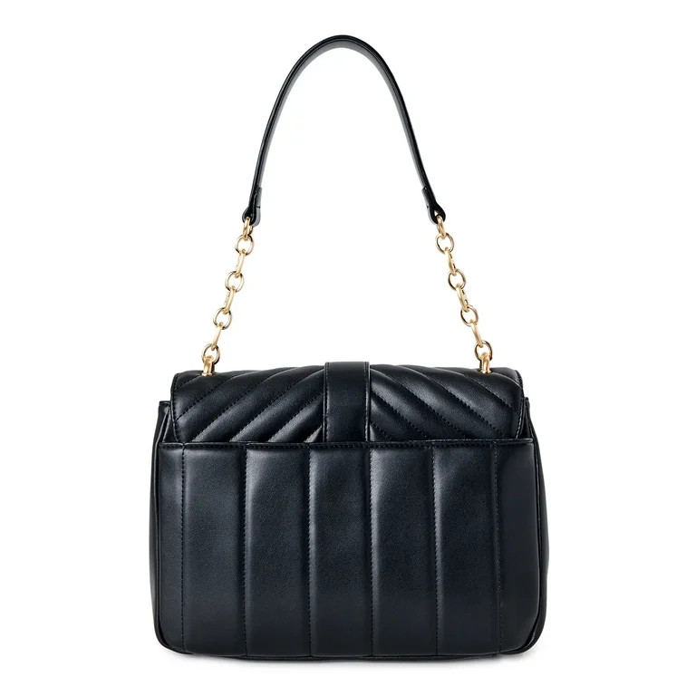 Time and Tru Women's Mimi Satchel Bag, Black - Walmart.com | Walmart (US)