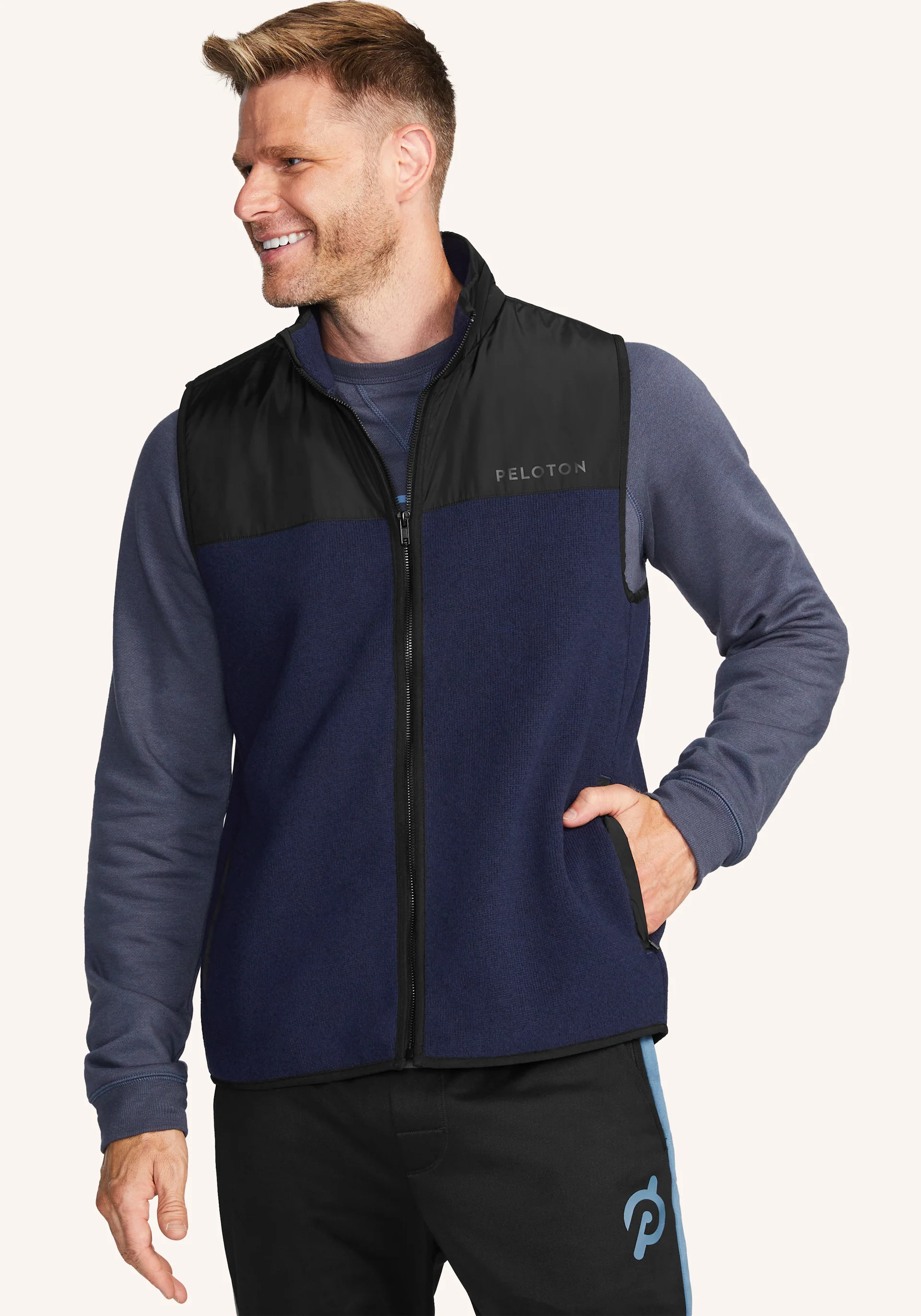 Peloton Men's Fleece Vest in Blue - Cycling Performance Apparel | Peloton Apparel