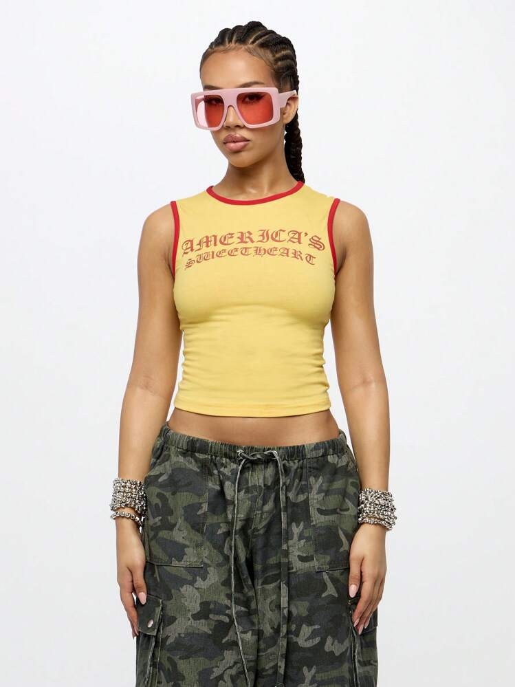 4th Of July America|S Sweetheart Tank Top Sleeveless Crop Summer Y2K Fashion Athletic Sports Workout Gym Casual Streetwear Festival Urban Retro Varsity Style | SHEIN