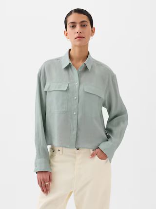 Linen Cropped Shirt | Gap (CA)