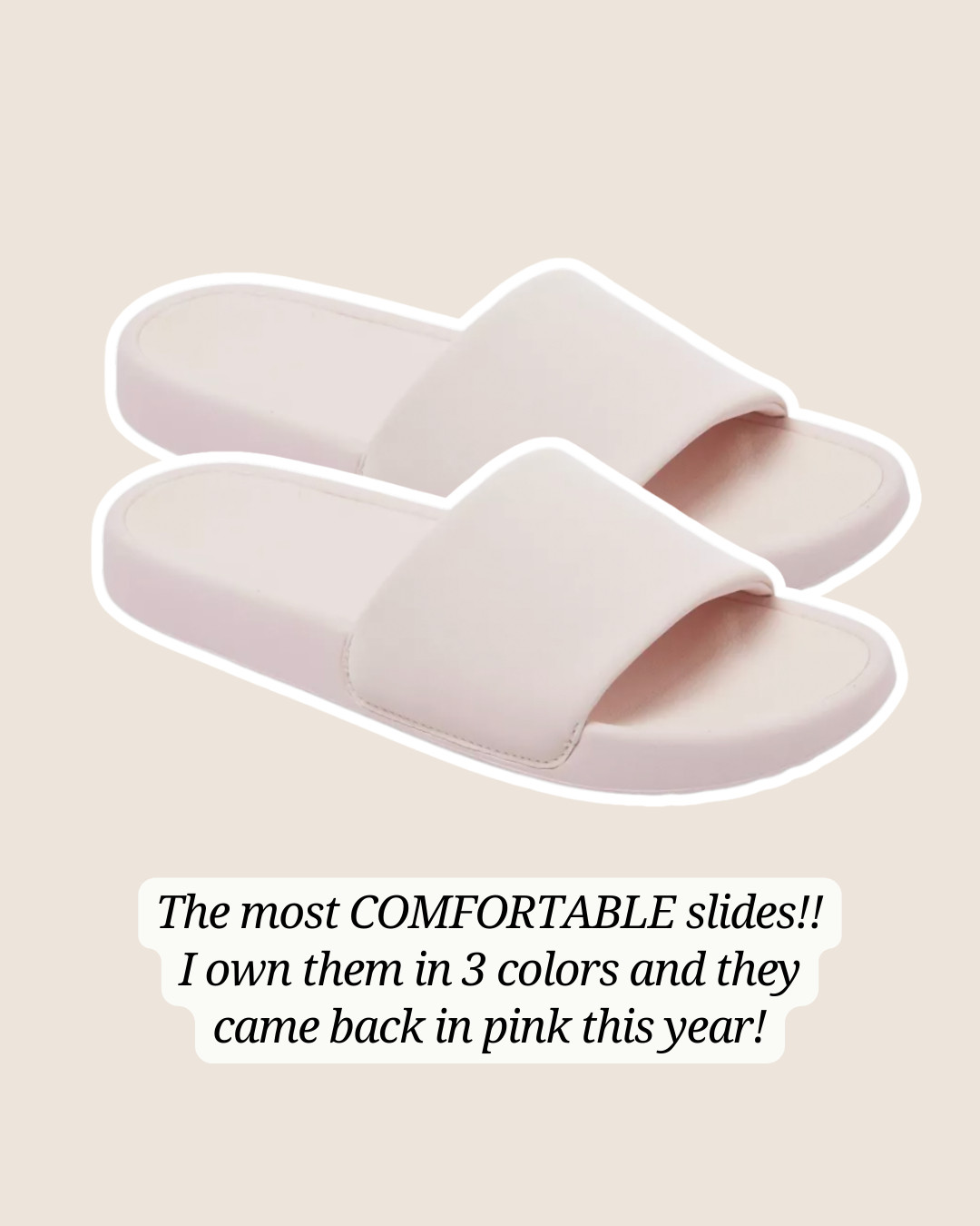 The MOST comfortable slides, I own them in 3 colors and they came back in pink this year! 

 #LTKmorningroutine #LTKSeasonal #LTKOver40
