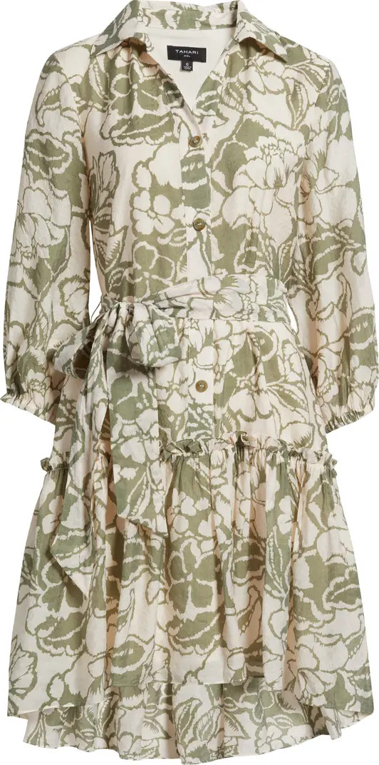 Tahari ASL Print Tie Belt Shirtdress | Nordstrom | Nordstrom