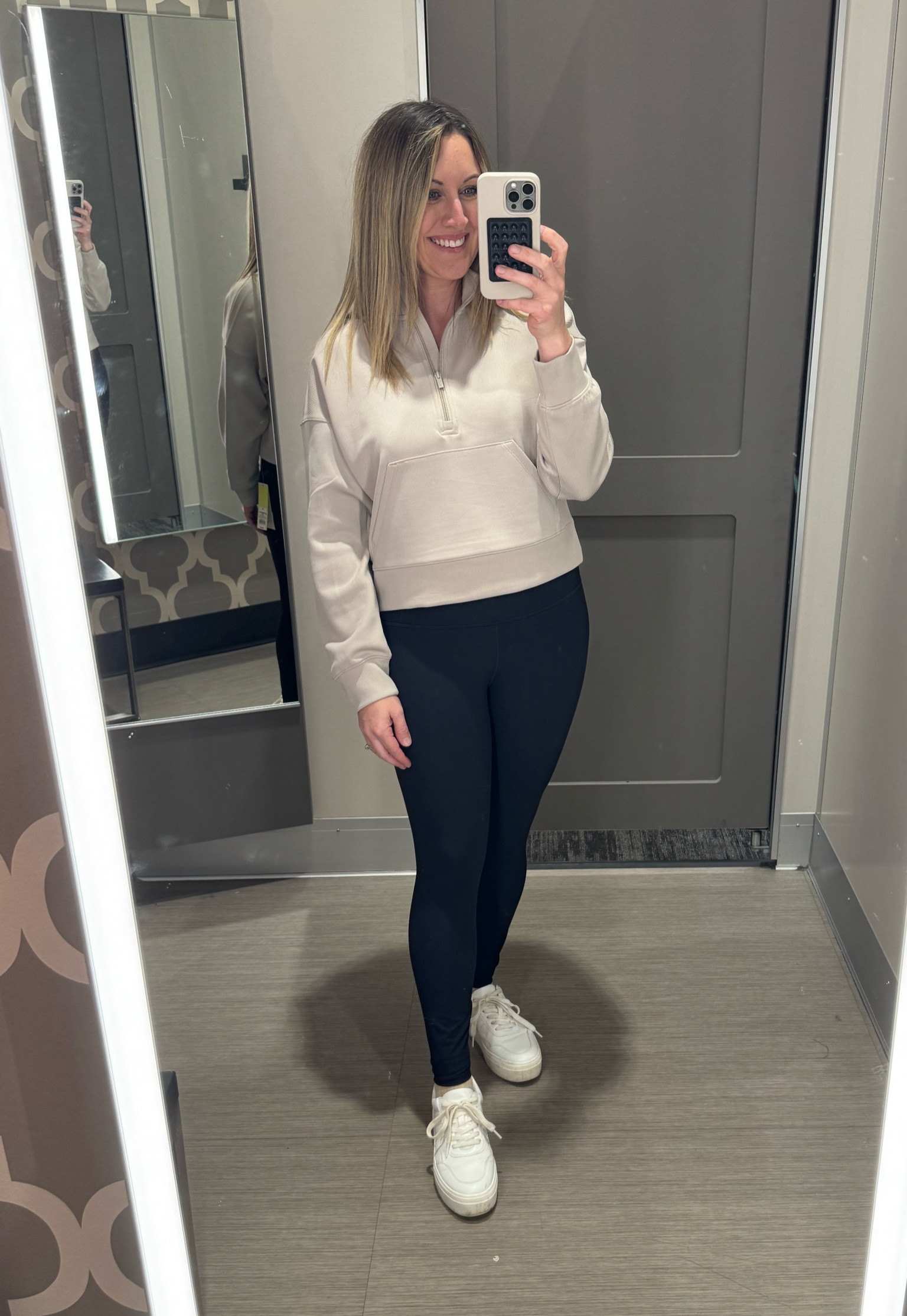 Looking for a cozy neutral loungewear/activewear. These leggings are so soft and cozy and will keep you warm all winter long. I’m wearing a medium in both and I’m 5’5, 145lbs. 

#LTKActive #LTKStyleTip #LTKSaleAlert