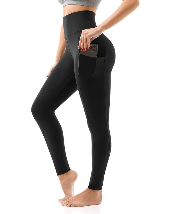 SINOPHANT High Waisted Leggings with Pockets Women, Full Length Capri Buttery Soft Stretchy Yoga ... | Amazon (US)