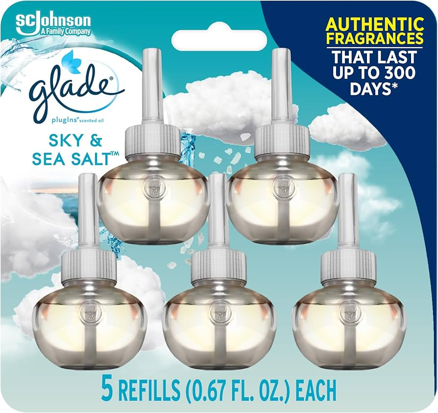 Glade PlugIns Refills Air Freshener, Scented and Essential Oils for Home and Bathroom, Sky & Sea ... | Amazon (US)
