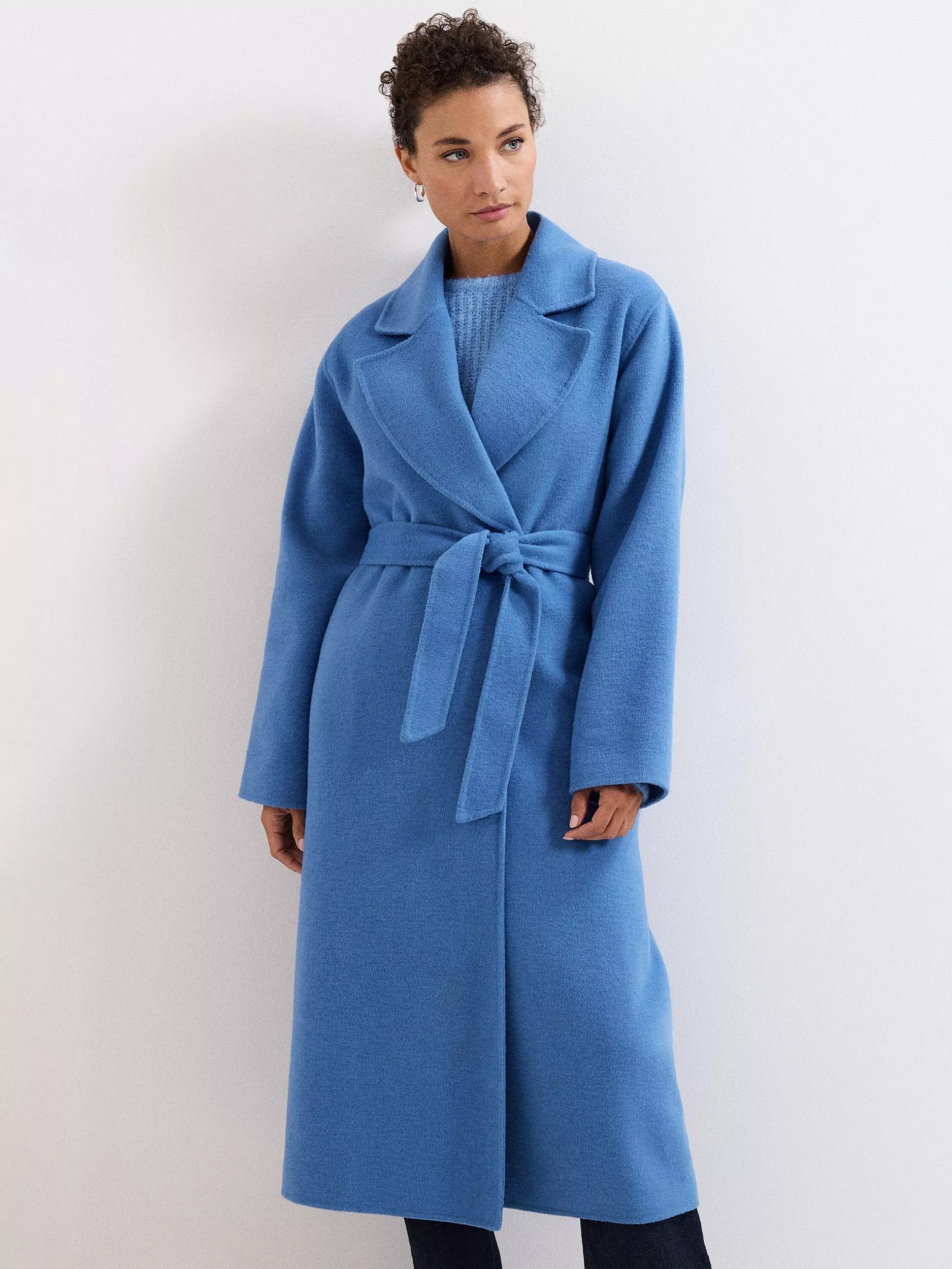 Phase Eight Darcy Wool Blend Coat, Blue | John Lewis (UK)