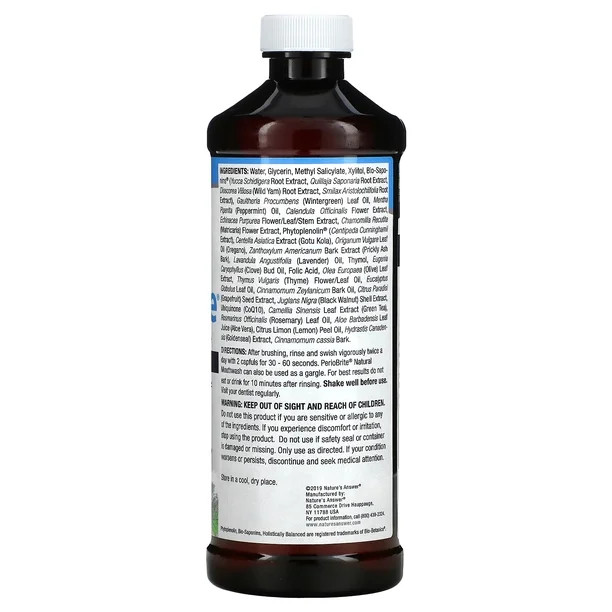 PerioBrite, Natural Mouthwash, Wintermint, 16 fl oz (480 ml), Nature's Answer | Walmart (US)