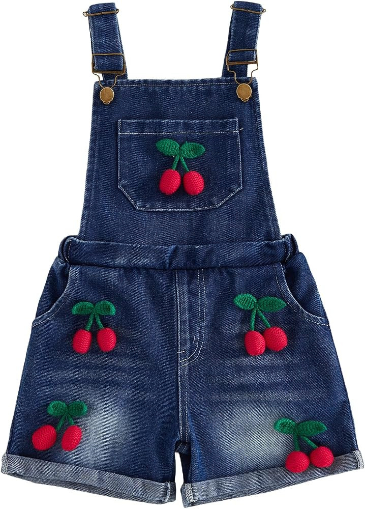 Ayalinggo Toddler Baby Girl Overalls Jeans Shorts Strawberry Suspender Romper Jumpsuit Cute Summe... | Amazon (US)