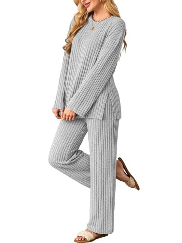 Kikibell Comfy Sets for Women Clothing Lounge Sets for Women 2 Piece Light Gray XL | Amazon (US)