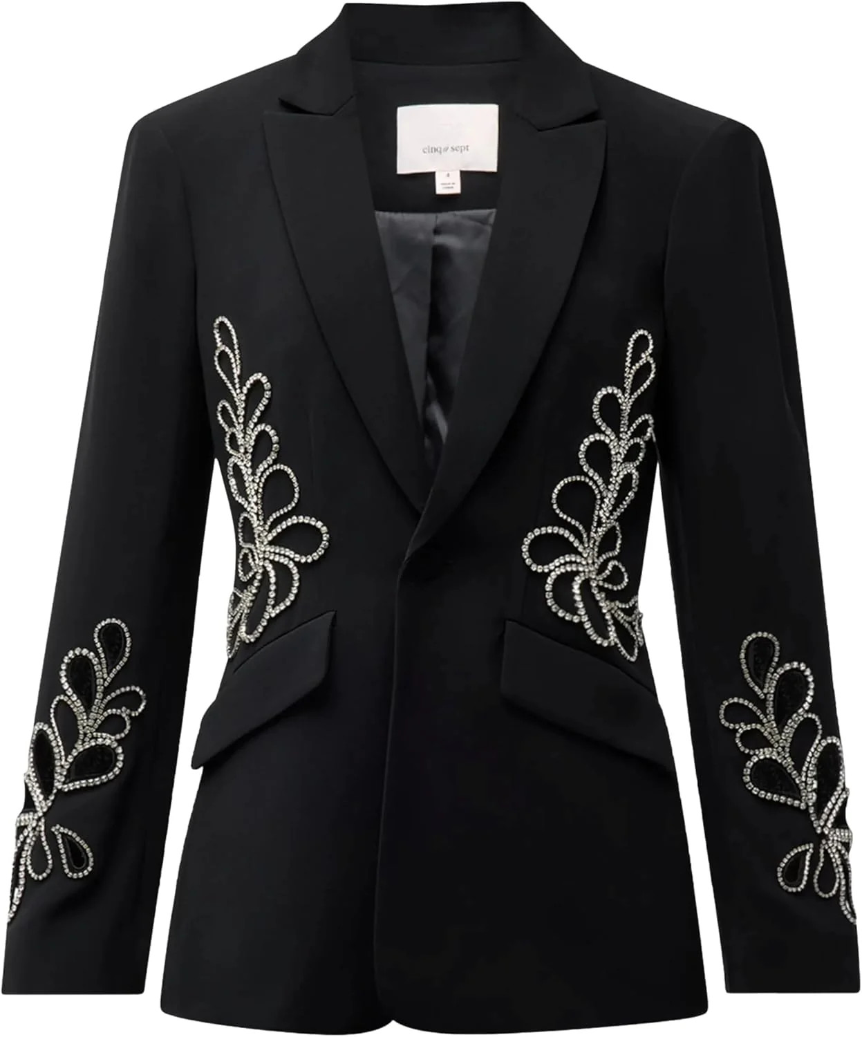 Cinq a Sept Women's Rhinestone Paisley Cheyenne Blazer, Black | Shop Simon
