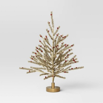 24" Decorated Gold Tinsel Artificial Christmas Tree - Threshold™ | Target