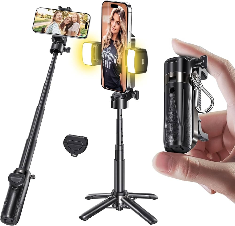 MAGIC JOHN Selfie Stick Tripod, Pocket Size Portable Phone Tripod, Retractable Tripod for iPhone ... | Amazon (US)
