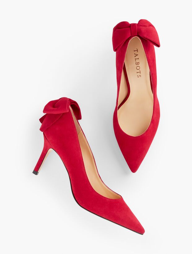 Erica Bow Suede Pumps | Talbots