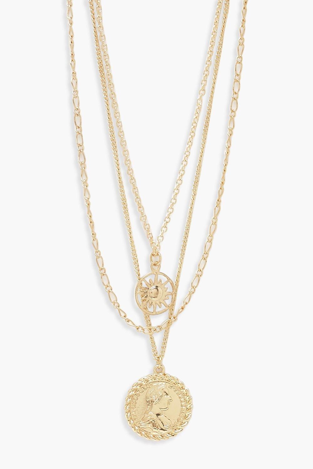 Chain & Coin Layered Necklace | Boohoo.com (UK & IE)