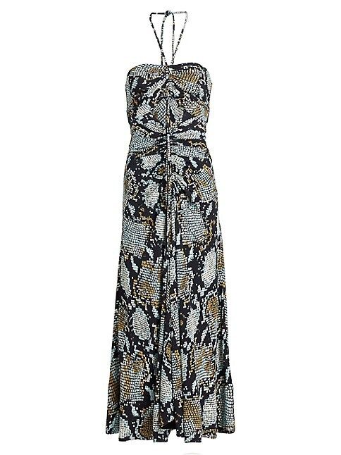 Snakeskin-Printed Halter Maxi Dress | Saks Fifth Avenue