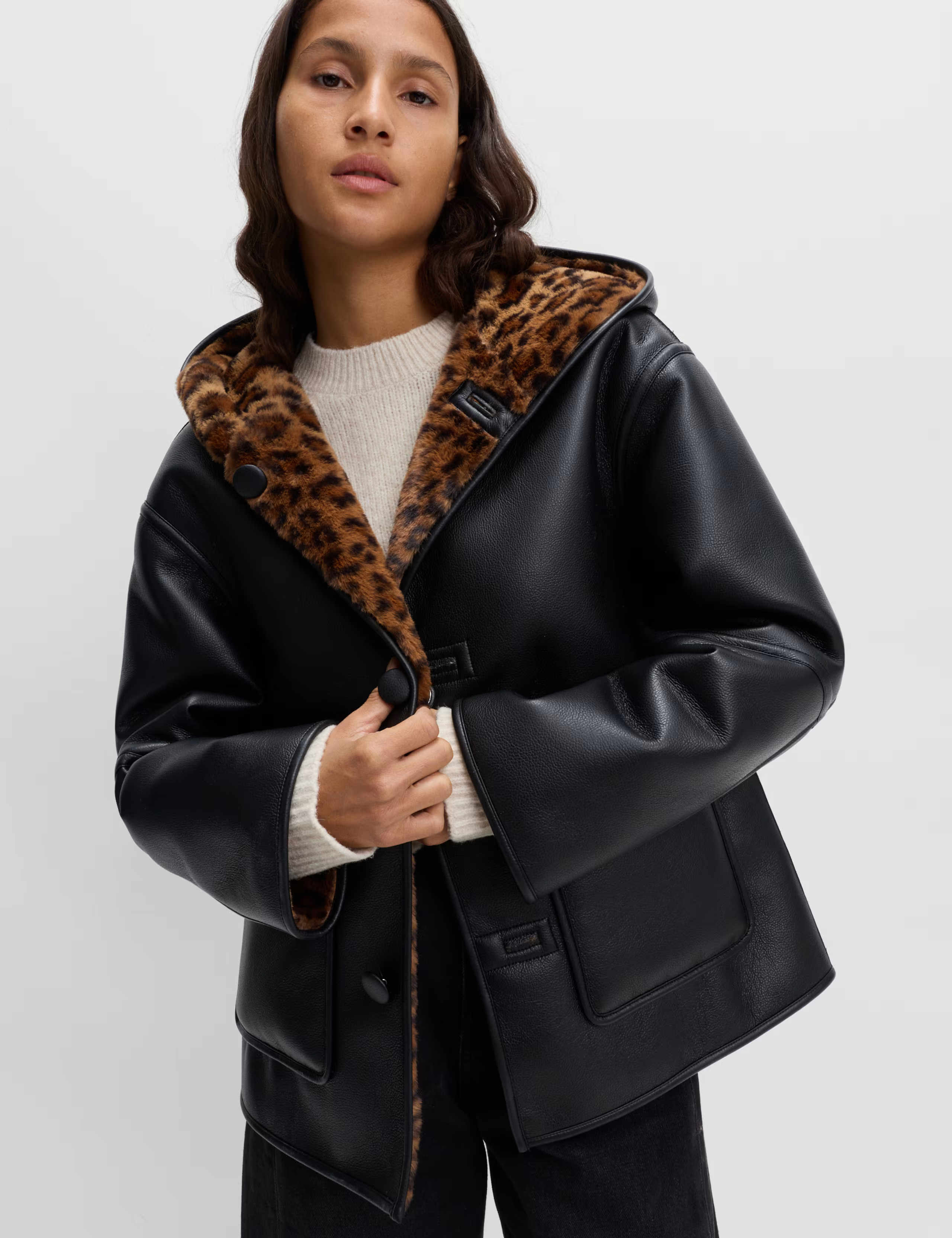 Faux Leather Animal Print Reversible Jacket | Marks & Spencer (UK)