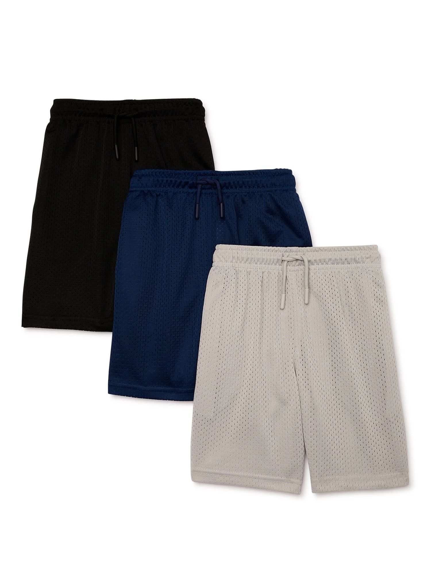 Athletic Works Boys Active Mesh Shorts, 3-Pack, Sizes 4-18 & Husky | Walmart (US)