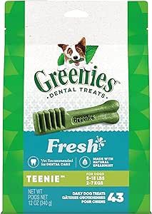 GREENIES TEENIE Natural Dog Dental Care Chews Oral Health Dog Treats Fresh Flavor, 12 oz. Pack (4... | Amazon (US)