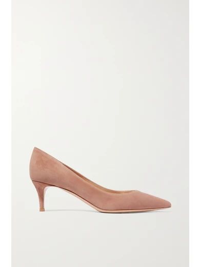 Gianvito Rossi - 55 Suede Pumps - Beige | NET-A-PORTER (US)