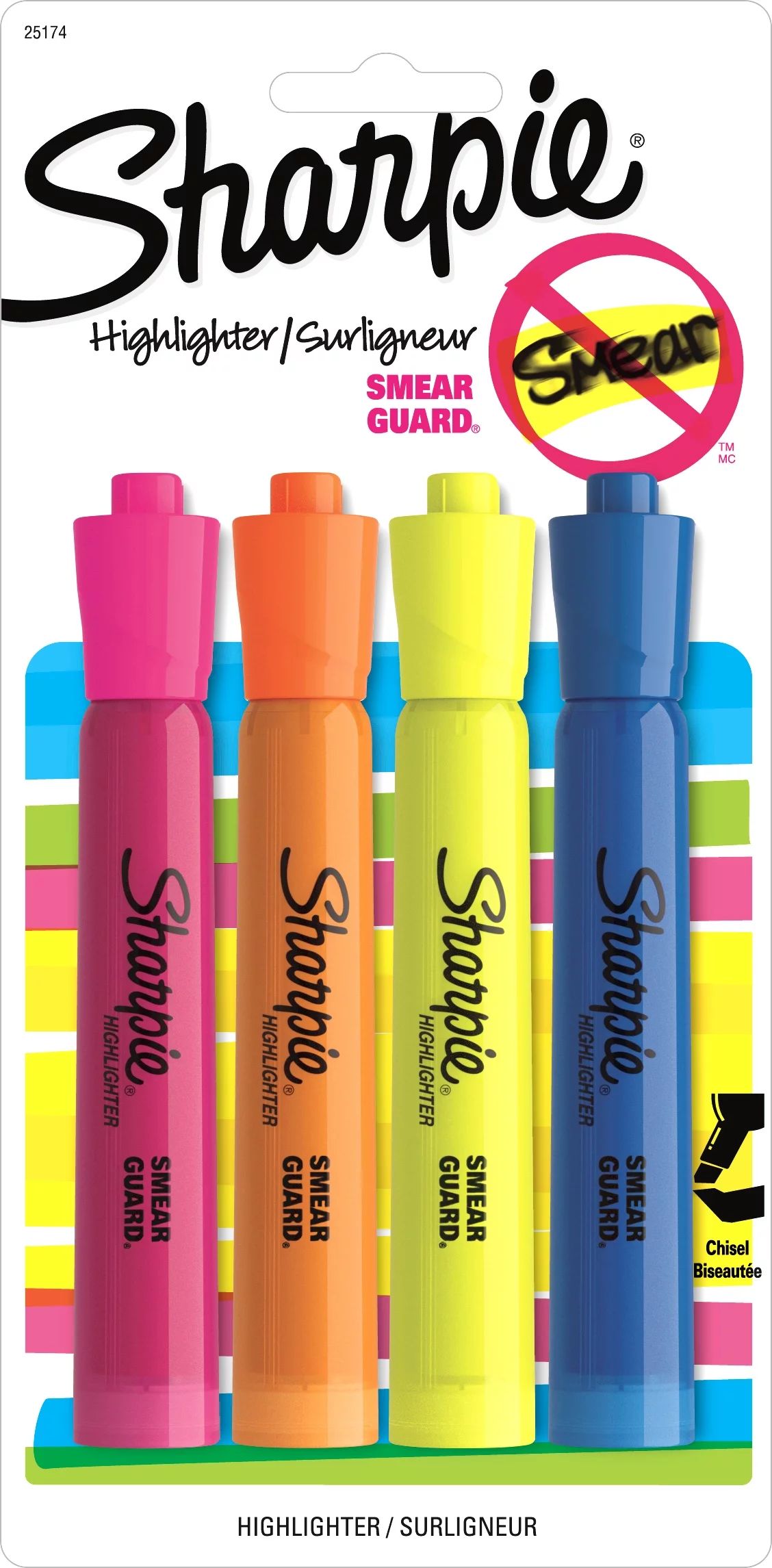 Sharpie Tank Style Highlighters, Chisel Tip, Assorted Colors, 4 Count - Walmart.com | Walmart (US)