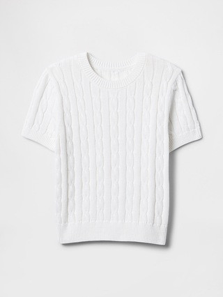 100% Cotton Cropped Cable-Knit Sweater | Gap (US)