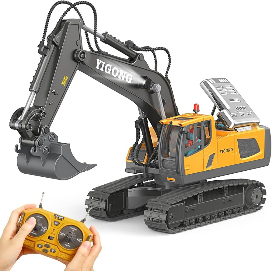 LUDILO Remote Control Excavator Toys for 6 7 8 Year Old Boys Gifts, 11CH 2400mAh 2.4GHz Cars RC E... | Amazon (US)