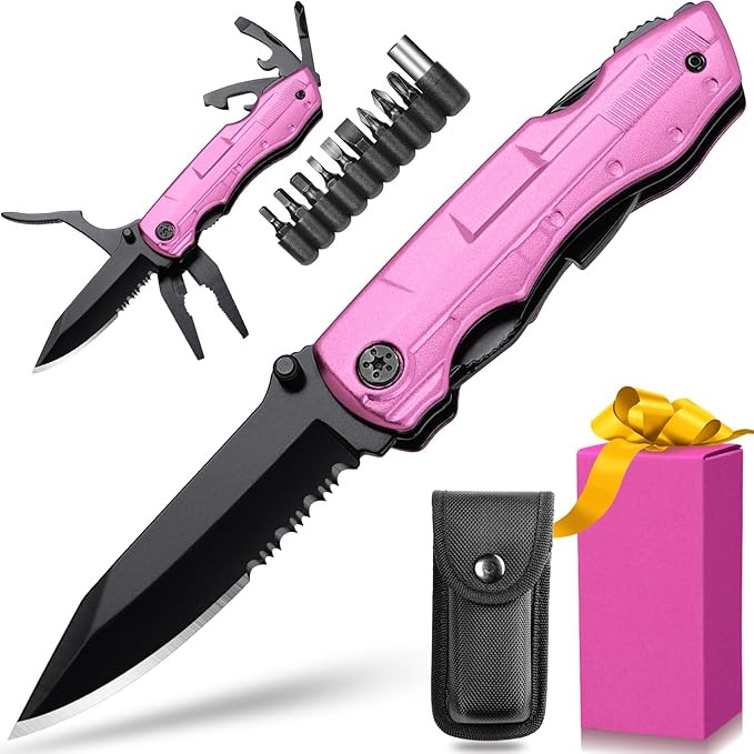Gifts for Women, Mom, Wife, Girlfriend, Best Friend, Christmas, P-ink Multitool Knife - Gifts for... | Amazon (US)