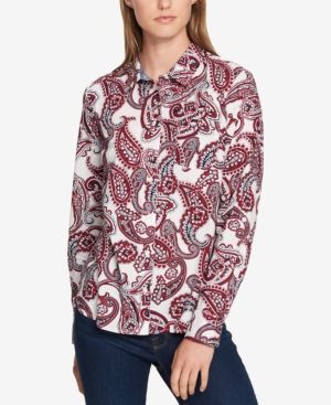 Tommy Hilfiger Cotton Paisley-Print Shirt | Macys (US)
