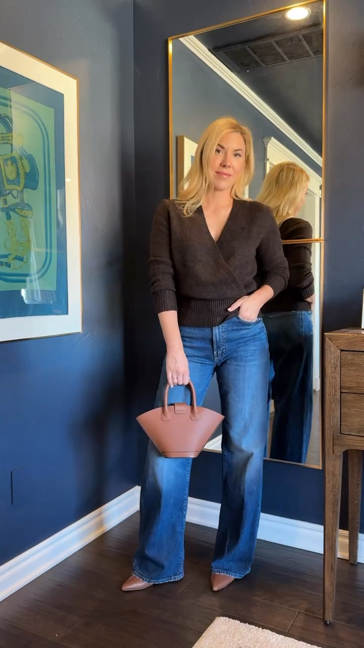 These are a cross between a barrel and wide leg jeans - as far as length I am 5’4 with long legs.

Mother jeans 
Wrap sweater 
Sweater
#ltkshoecrush
#ltkitbag

#LTKStyleTip 

#LTKFindsUnder100 #LTKSeasonal