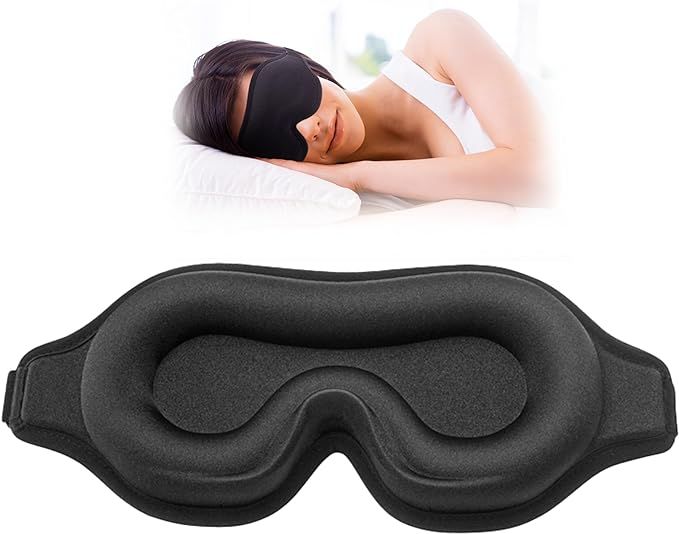 Sleep Mask for Side Sleeper, Upgraded 3D Contoured Cup Eye mask Blindfold for Man Women, Block Ou... | Amazon (US)