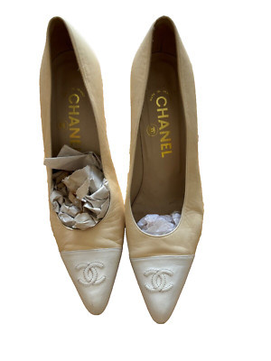 Chanel Vintage Two Toned Beige and Cream Pumps with CC logo  | eBay | eBay US