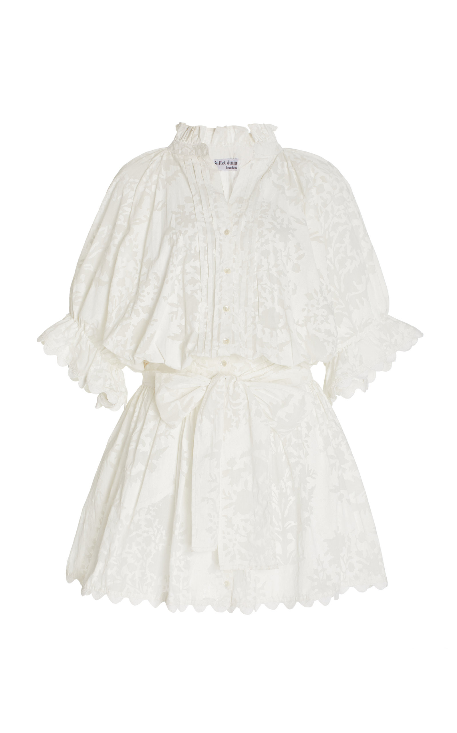 Scallop-Trimmed Palladio-Print Cotton Mini Shirt Dress | Moda Operandi (Global)