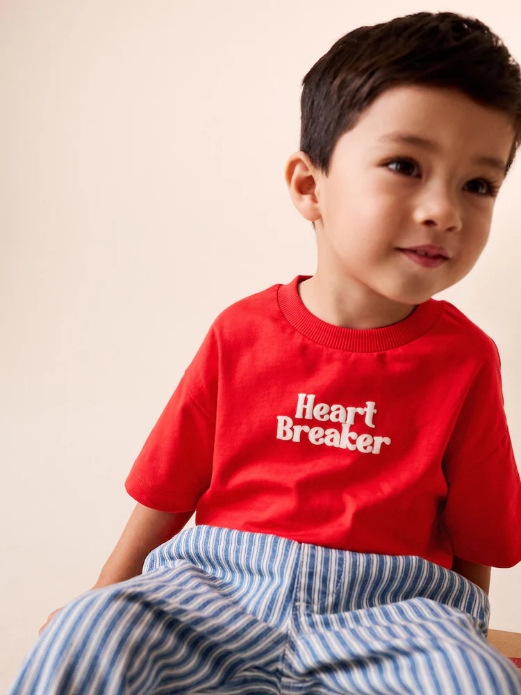 Red Heart Breaker Short Sleeve Valentines T-Shirt (3mths-8yrs) | Next US