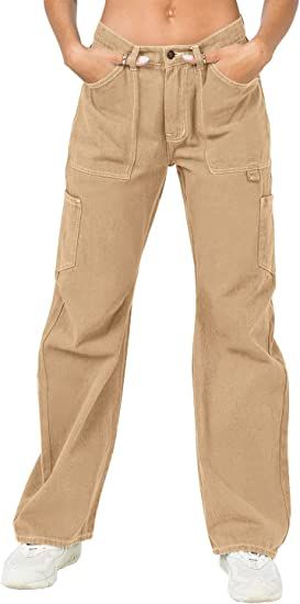 Imily Bela Women High Waist Cargo Pants Baggy Multiple Pockets Casual Wide Leg Y2K Pants Combat M... | Amazon (US)