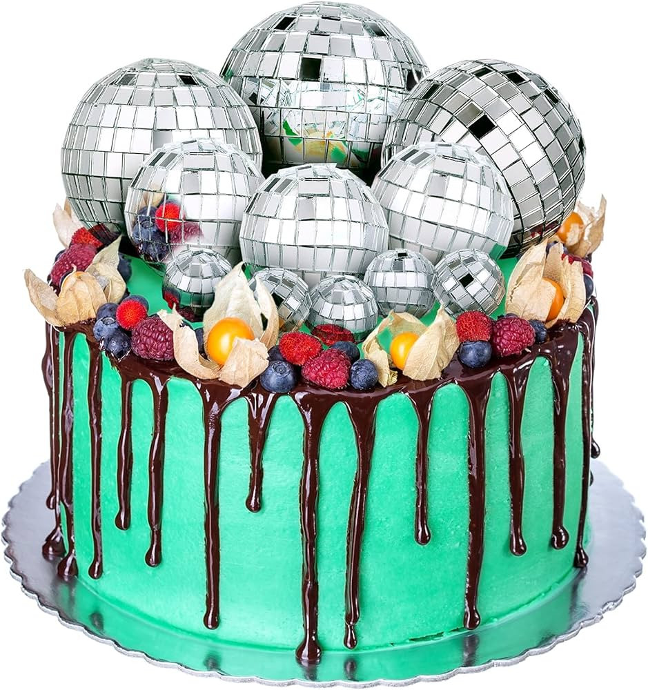 Jetec 11 Pcs Disco Ball Cake Toppers Disco Ball Birthday Party Decorations Small Disco Ball Table... | Amazon (US)