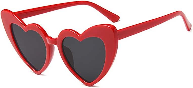 Heart Shaped Sunglasses for Women,Vintage Cat Eye Mod Style Retro Kurt Cobain Glasses | Amazon (US)